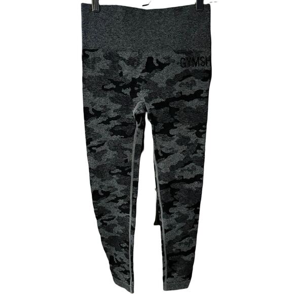 Gymshark S Small Gray Black Adapt Seamless Camo Leggings High Waist Ankle Length - Picture 2 of 5